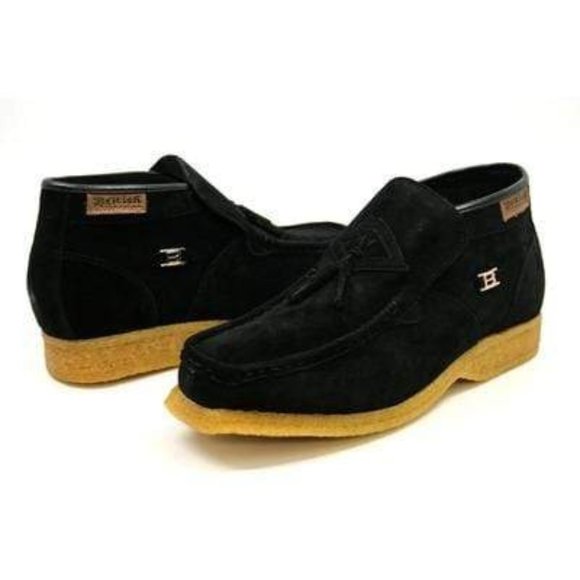 British Walkers Palace Men's Black Suede Slip on Ankle Boots